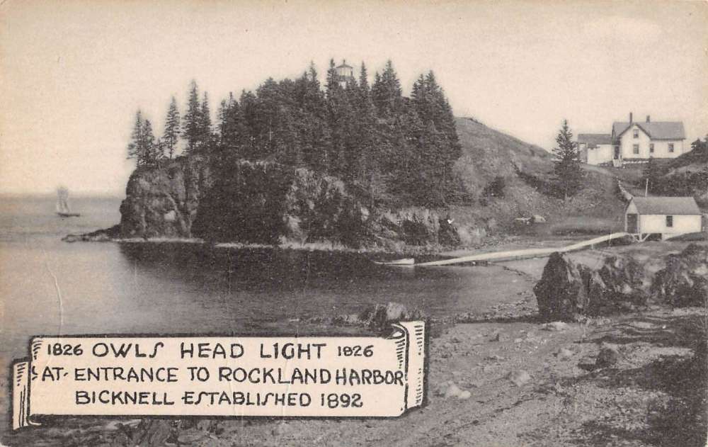 Owls Head Maine Light House Birdseye View Antique Postcard K85182