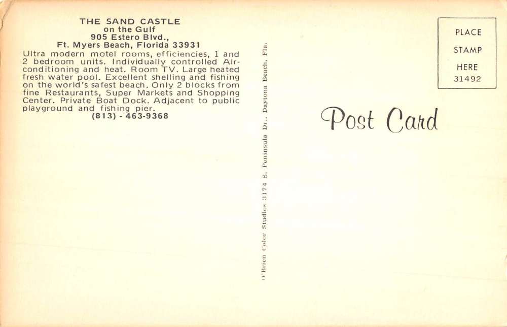 Fort Myers Beach Florida Sand Castle Multiview Vintage Postcard K85247 - Image 2