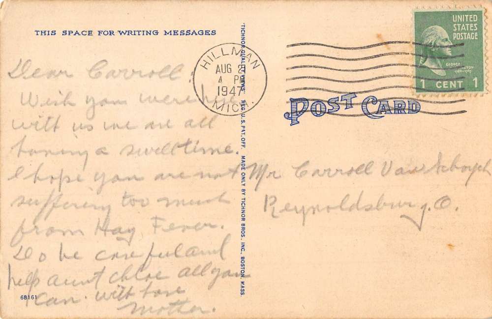 Atlanta Michigan Scenic Roadway Greeting Antique Postcard K85477 - Image 2