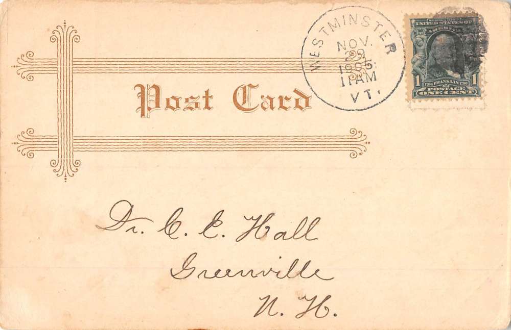Westminster Vermont Old Court House Monument Antique Postcard K85875 - Image 2