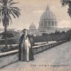 Pope Pio X Walking through Vatican Gardens Antique Postcard J74508