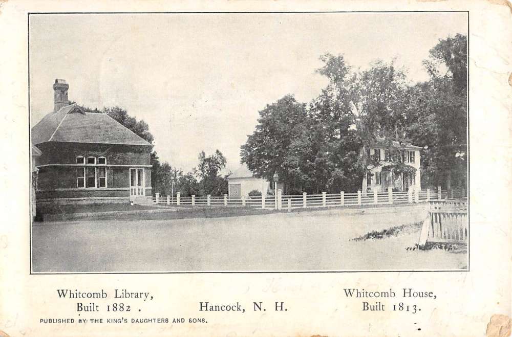 Hancock New Hampshire House And Library Antique Postcard