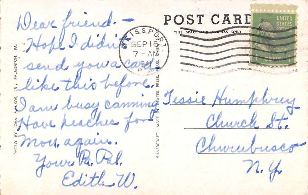 Lehighton Pennsylvania Main Street Antique Postcard J74680 - Image 2