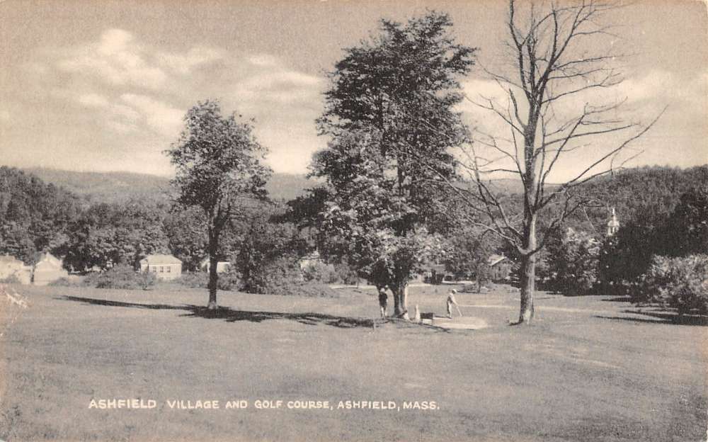 Ashfield Massachusetts Village Golf Course Antique Postcard K86748