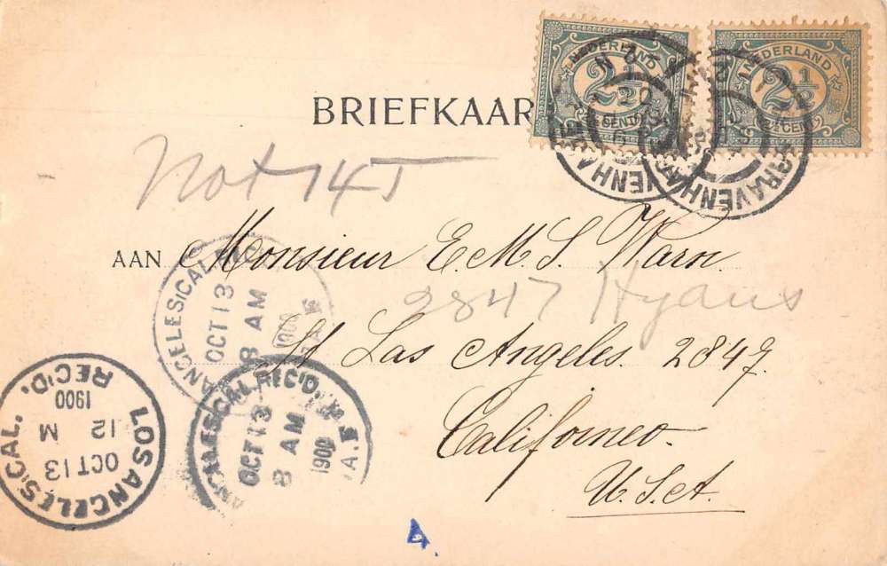 Gravenhage Netherlands Hooge Schevenigsche Weg Street Scene Postcard J74830 - Image 2