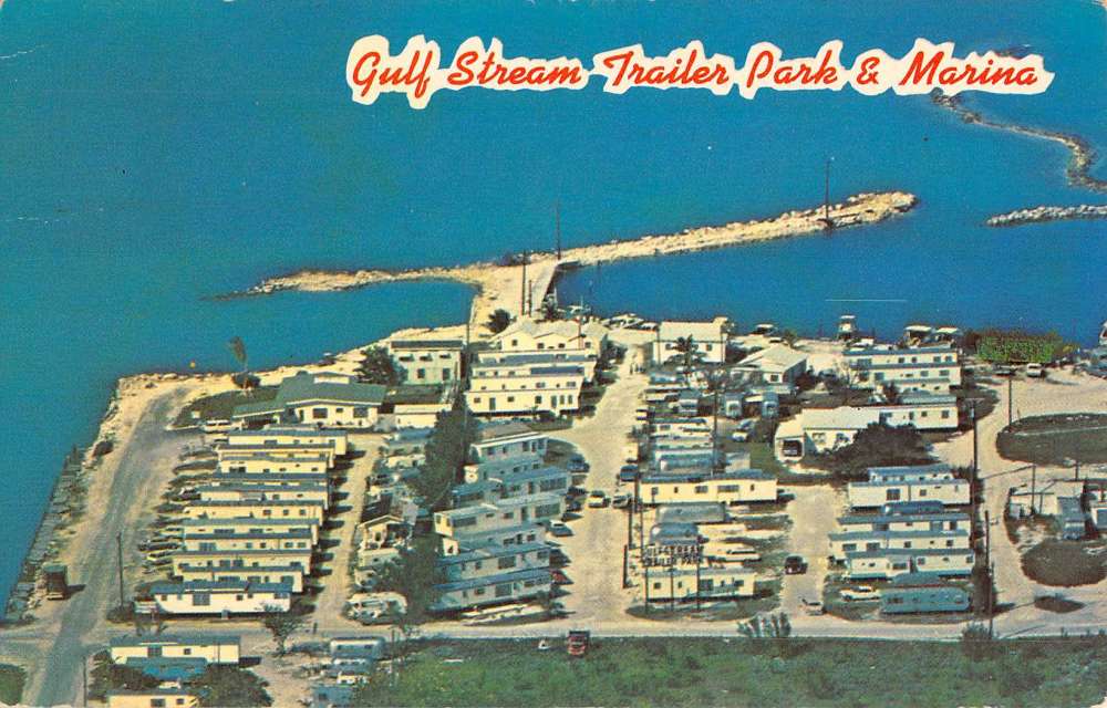 Marathon Florida Gulf Stream Trailer Park Birdseye View Vintage Postcard K87168 Mary L. Martin