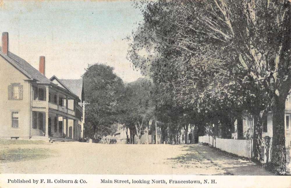 Francestown New Hampshire Main Street Scene Antique Postcard K87176 ...