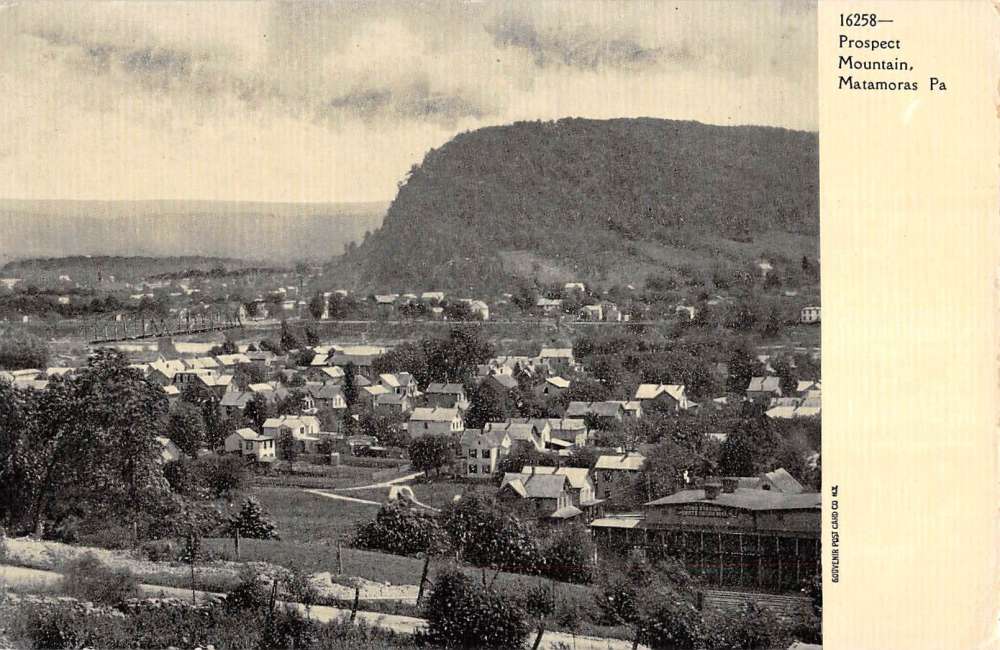 Matamoras Pennsylvania Prospect Mountain Birdseye View Antique Postcard