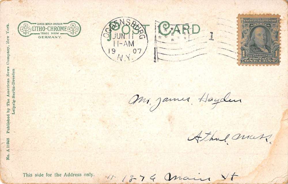 Ogdensburg New York Sandy Beach Waterfront Antique Postcard K87559 - Image 2