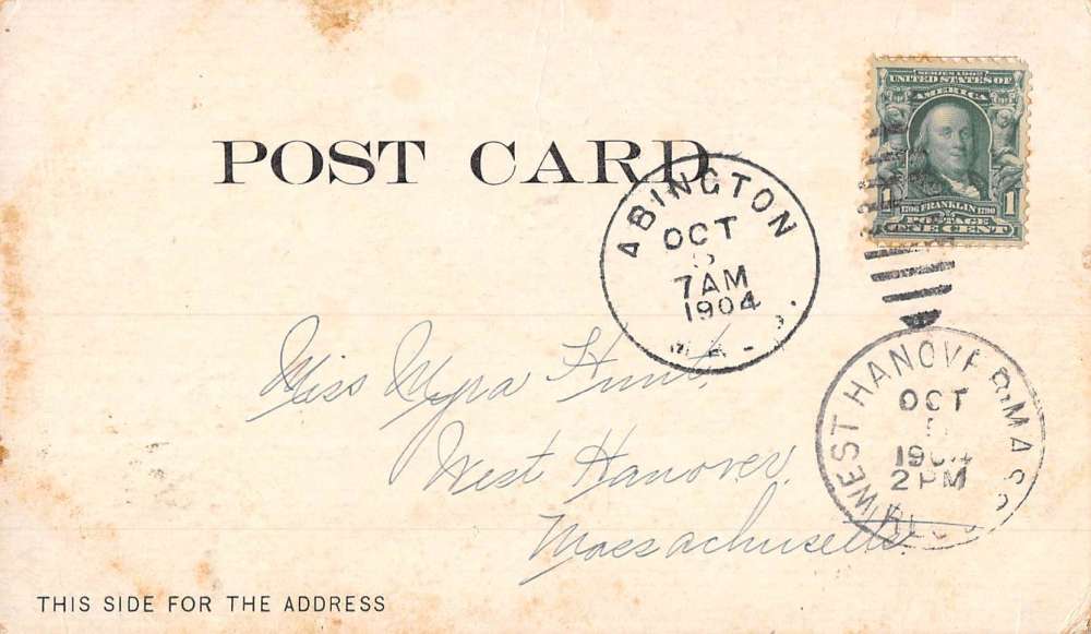 Abington Massachusetts Washington Street Scene Antique Postcard K87837 - Image 2