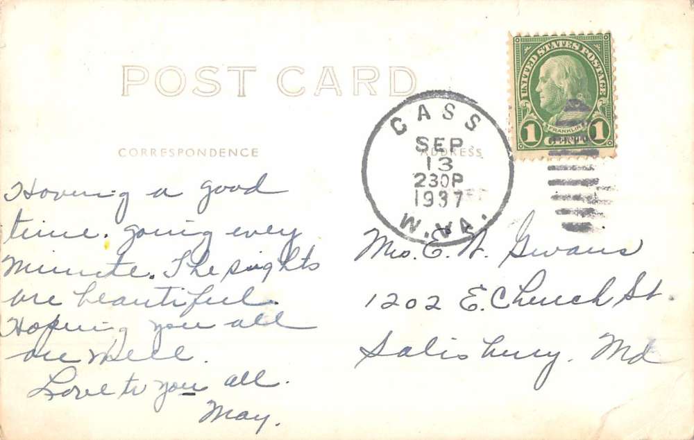 Davis West Virginia Blackwater Falls Real Photo Antique Postcard K87888 - Image 2