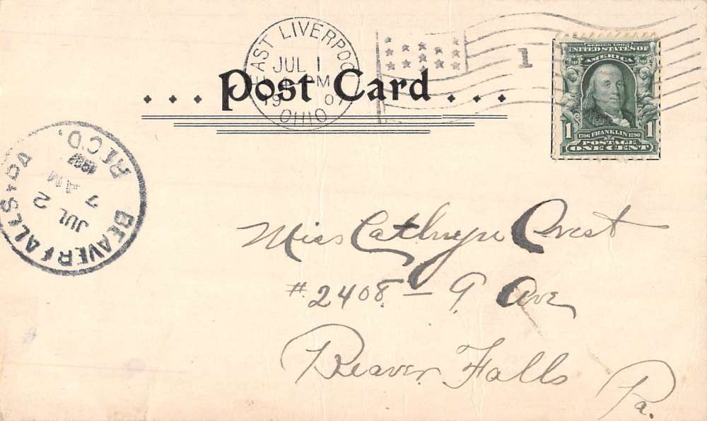 East Liverpool Ohio Diamon View Street View Antique Postcard K88127 - Image 2