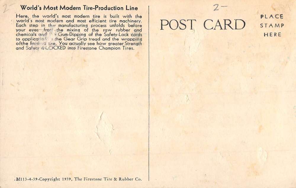 New York City Worlds Fair Firestone Factory Exhibit Antique Postcard K88187 - Image 2