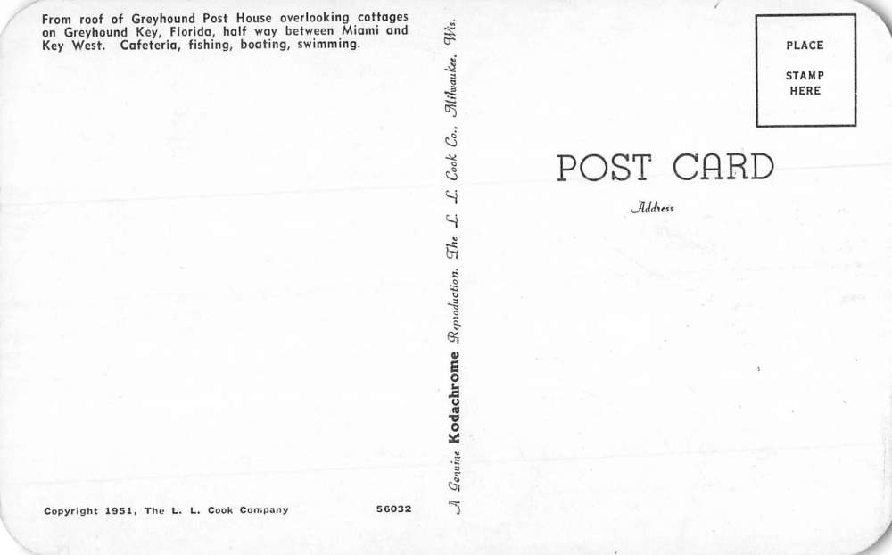 Greyhound Key Florida Post House Street View Vintage Postcard K88321 - Image 2