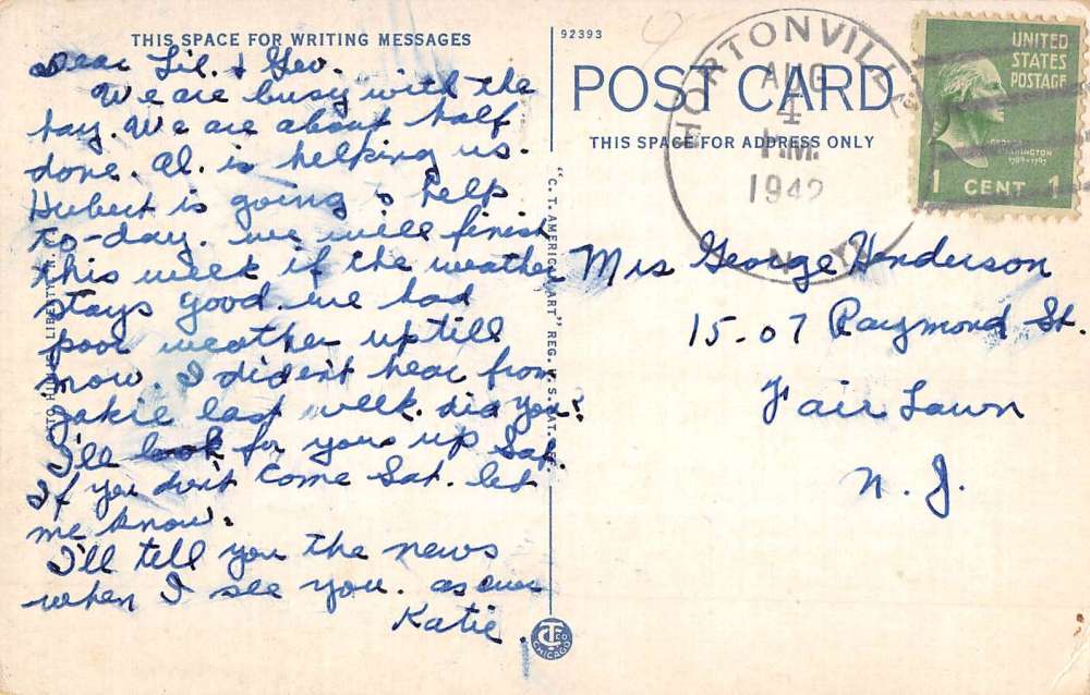 Fremont Center New York Scenic Waterfront Greeting Antique Postcard K88720 - Image 2