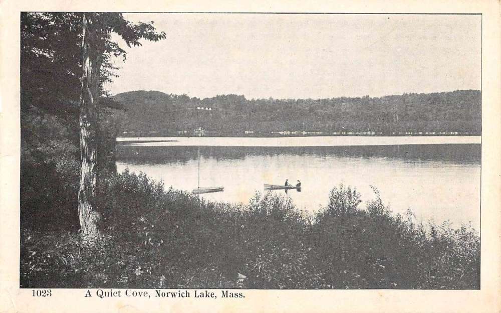 Norwich Lake Massachusetts Quiet Cove Waterfront Antique Postcard