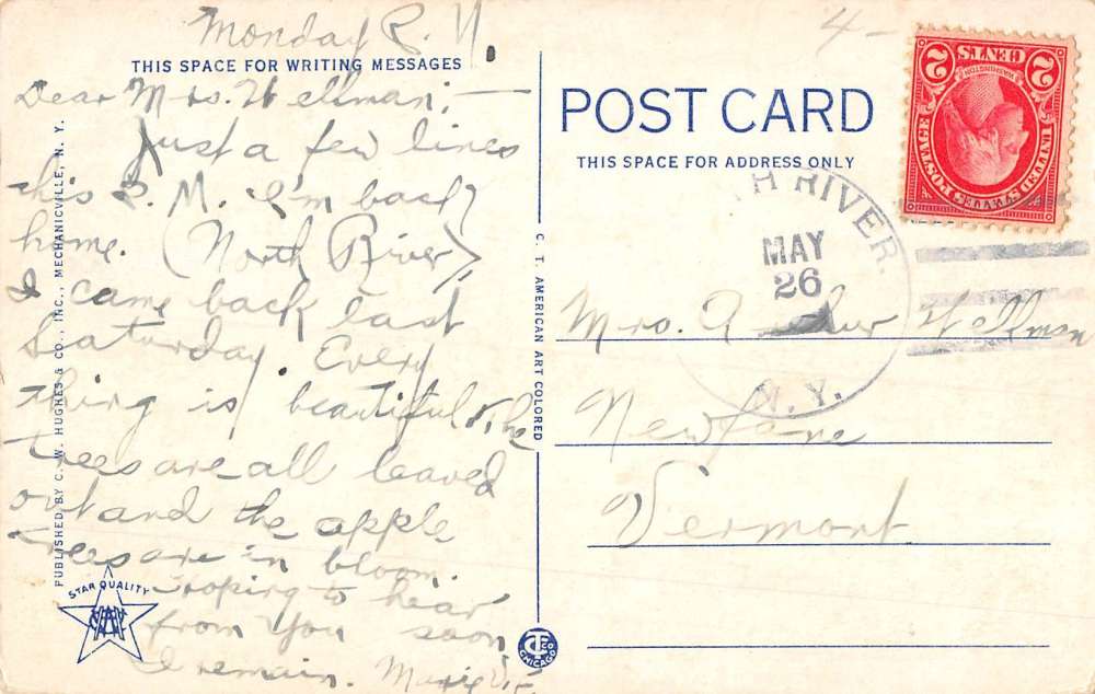 North River New York Scenic Waterfront Greeting Antique Postcard K89218 - Image 2