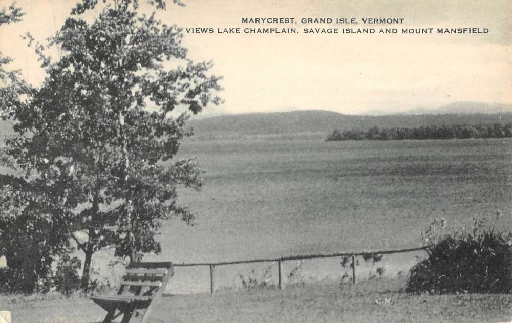 Grand Isle Vermont Marycrest Savage Island Waterfront Antique Postcard