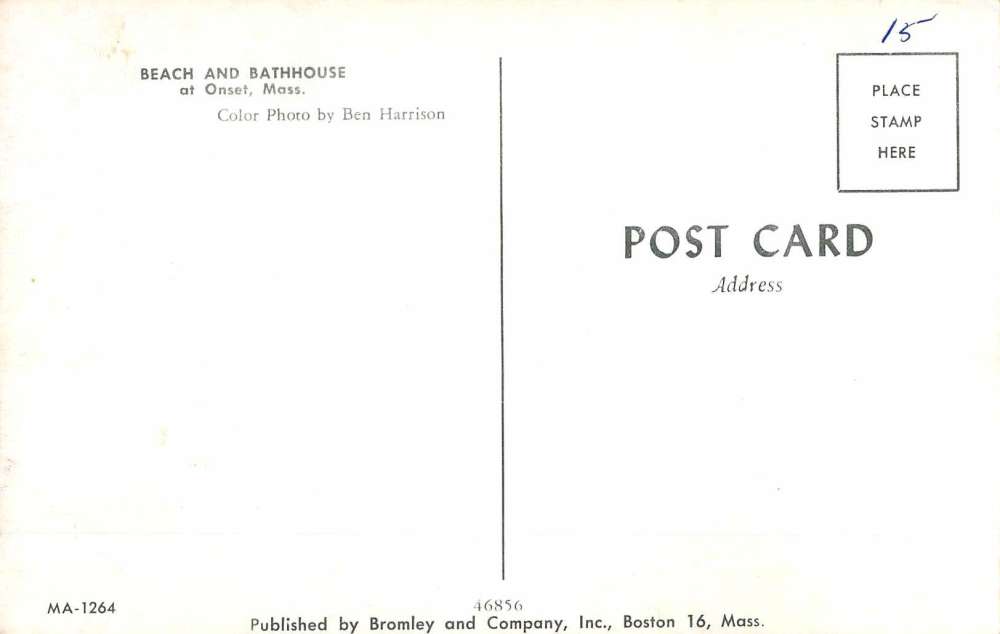 Onset Massachusetts Beach And Bathhouse Waterfront Vintage Postcard K89540 - Image 2