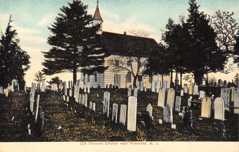 Freehold New Jersey Old Tennant Church Grave Yard Antique Postcard