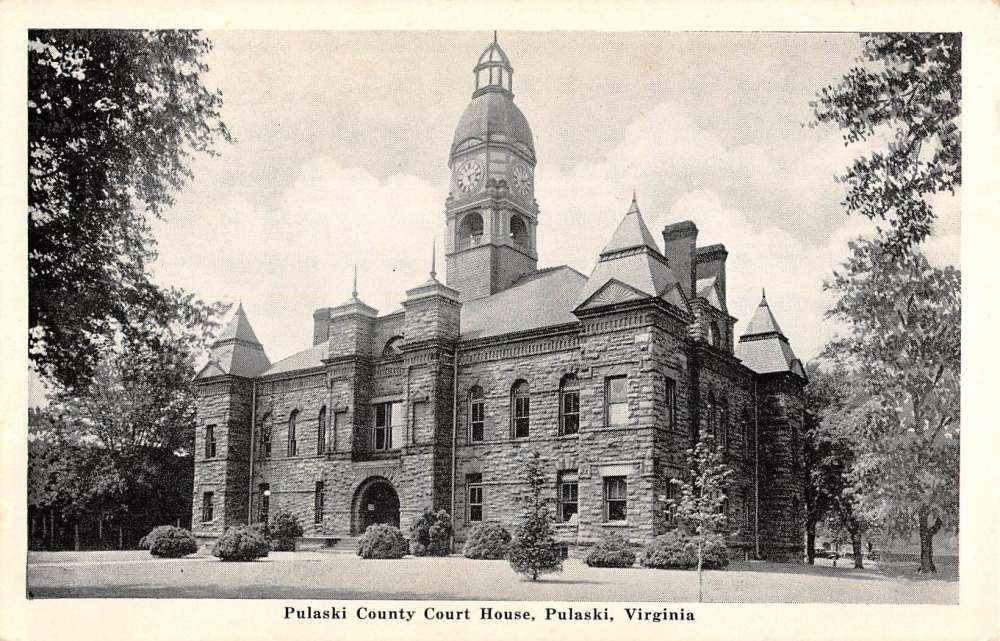 Pulaski Virginia Court House Street View Antique Postcard K89725 Mary