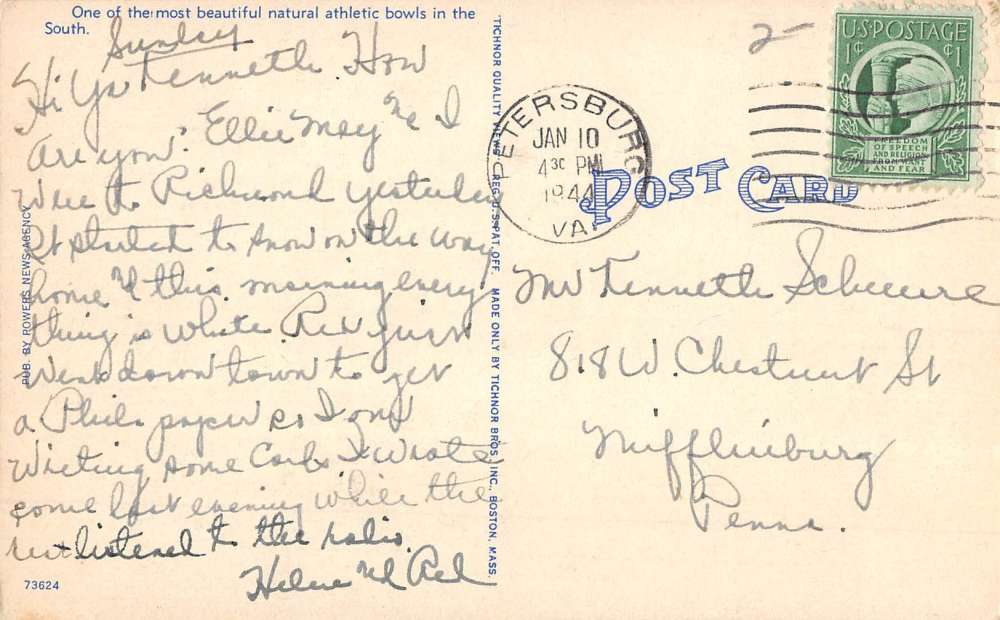 Petersburg Virginia Cameron Field Birdseye View Antique Postcard K89743 - Image 2