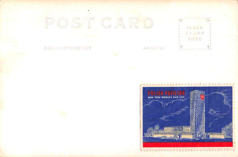 New York Worlds Fair Polish Pavilion Exterior Real Photo Antique Postcard J75997 - Image 2