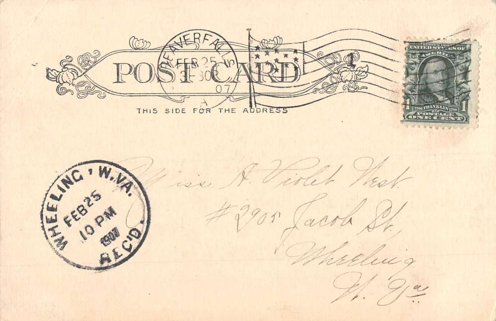 Beaver Falls Pennsylvania Carnegie Library Exterior Antique Postcard K90017 - Image 2