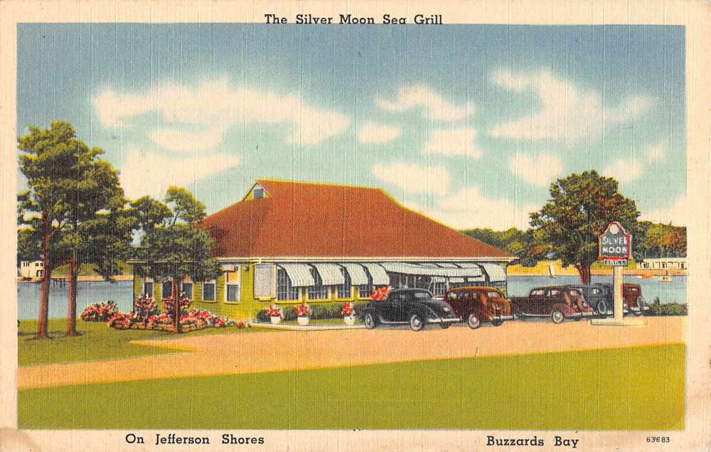 Buzzards Bay Massachusetts Silver Moon Sea Grill Antique Postcard K90152