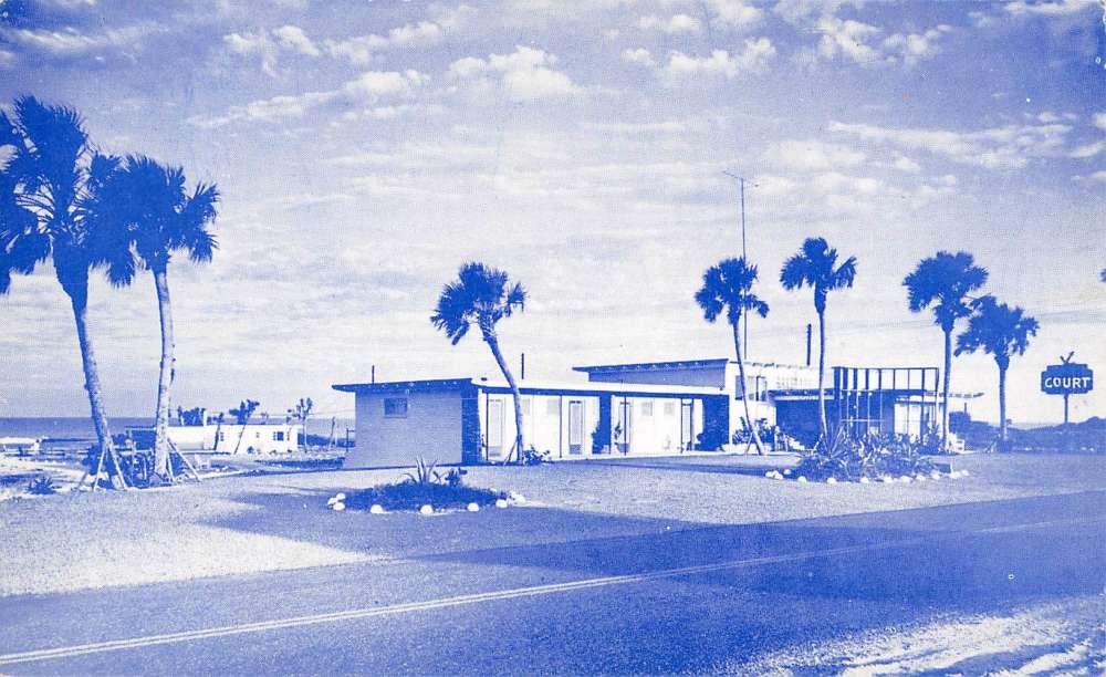 Ormond Beach Florida Anchor By The Sea Street View Vintage Postcard