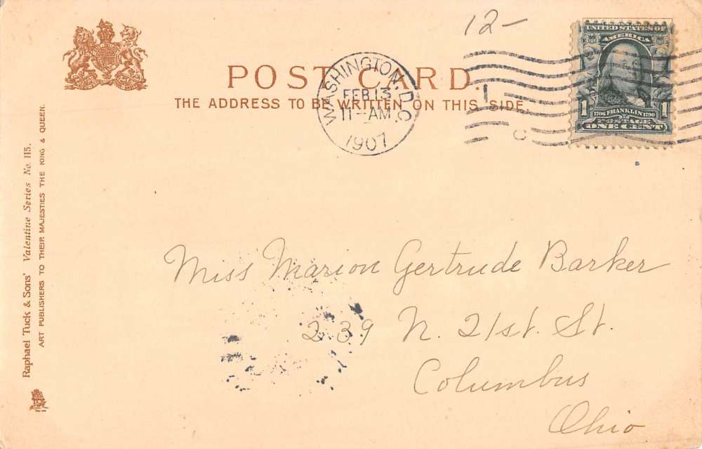 Dutch Children Couple Kissing Loving Greetings Antique Postcard K90312 - Image 2