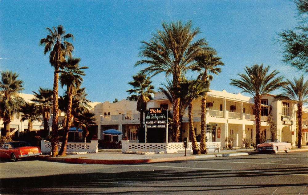 Palm Springs California Del Tahquitz Hotel Street View Vintage Postcard K90331