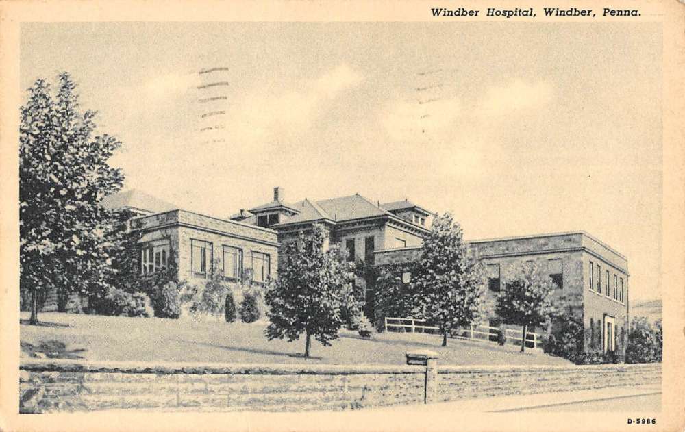 Windber Pennsylvania Hospital Street View Antique Postcard K90388