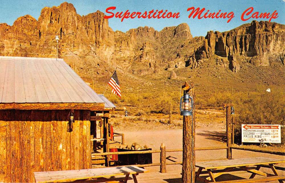 Apache Junction Arizona Superstition Mountain Mining Camp Postcard