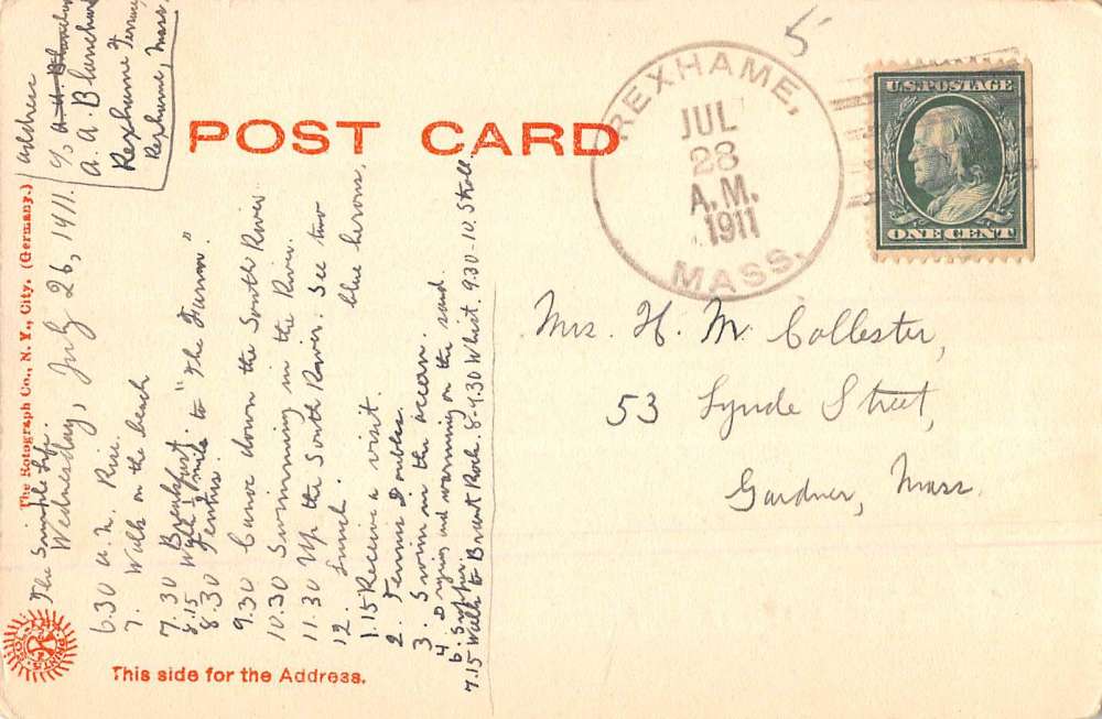 Brant Rock Massachusetts Beach Scene Row Boat Antique Postcard K91167 - Image 2