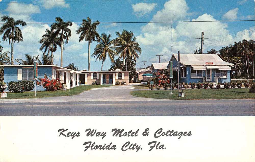Florida City Florida Keys Way Motel Cottages Vintage Postcard