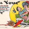 Greetings Patriotic "I'm Your Yankee Doodle Boy" Comic Antique Postcard J76591
