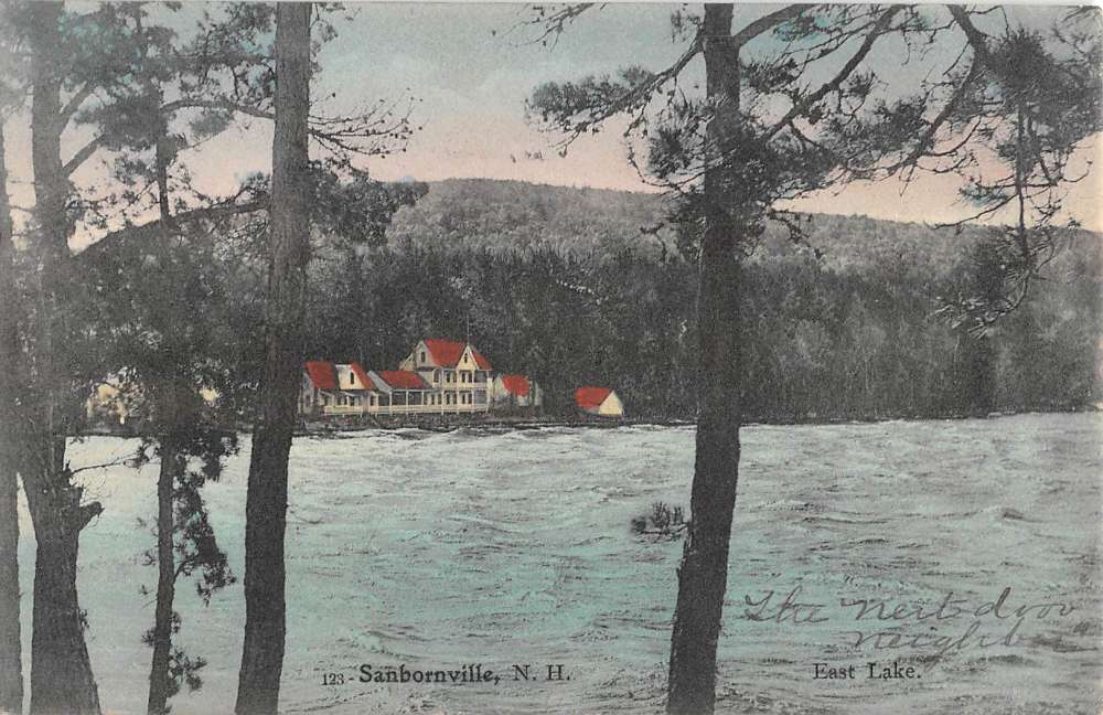 Sanbornville New Hampshire East Lake House Waterfront Antique Postcard