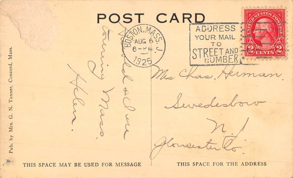 Boston Massachusetts Old Wright Tavern Street View Antique Postcard K92711 - Image 2