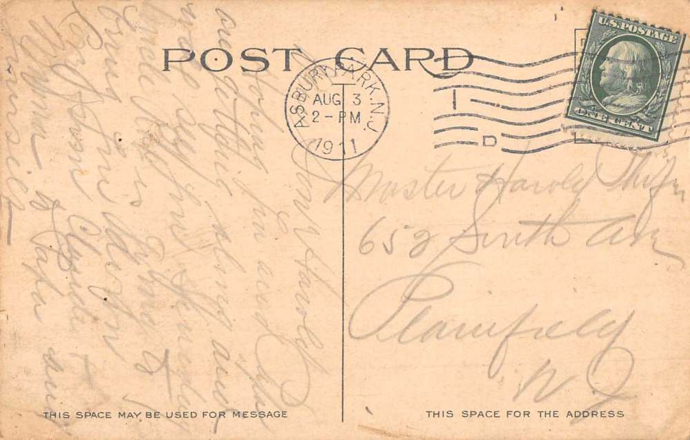 Long Branch New Jersey Second Avenue Street Scene Antique Postcard K92780 - Image 2