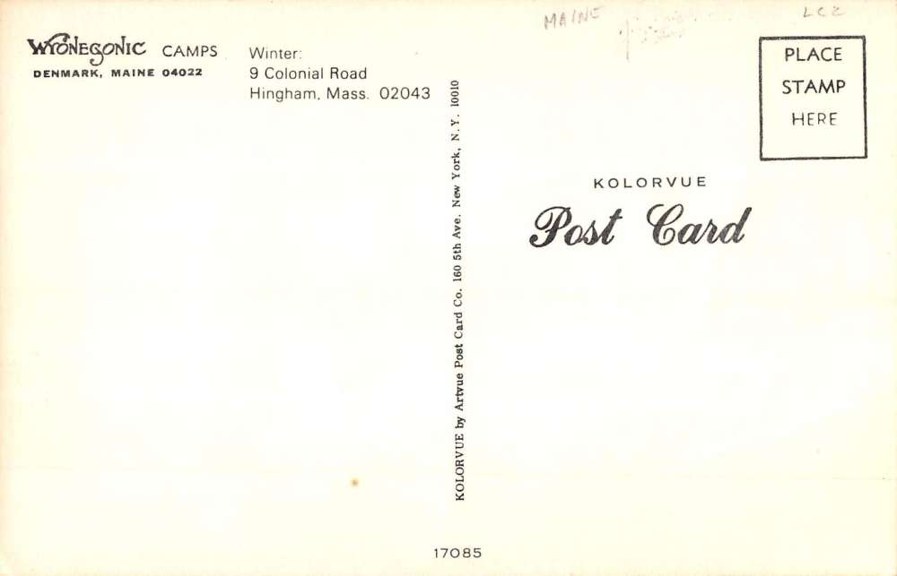 Hingham Massachusetts Wyonegonic Camps Candle Night Vintage Postcard K93258 - Image 2