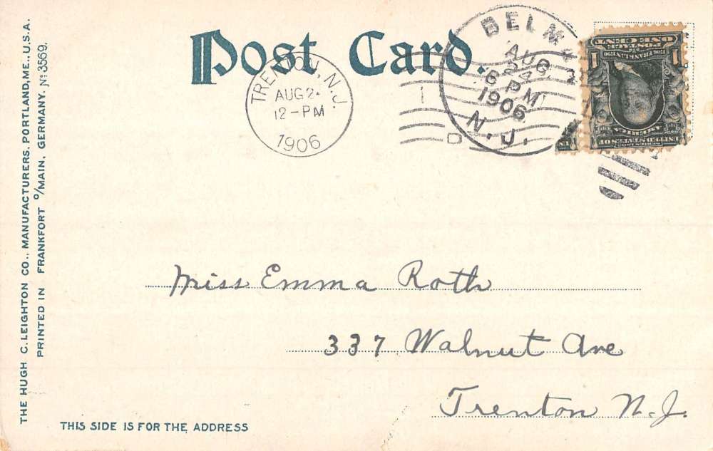 Belmar New Jersey Shark River Rowboat Waterfront Antique Postcard K93321 - Image 2