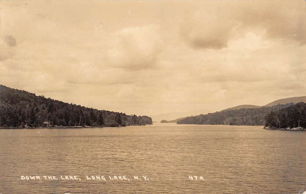 Long Lake New York Waterfront Real Photo Antique Postcard K93426 Mary
