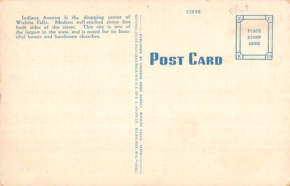 Wichita Falls Texas Street Scene Historic Bldgs Antique Postcard K93638 - Image 2