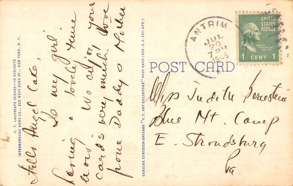 Antrim New Hampshire Scenic Roadway Greeting Antique Postcard K93815 - Image 2