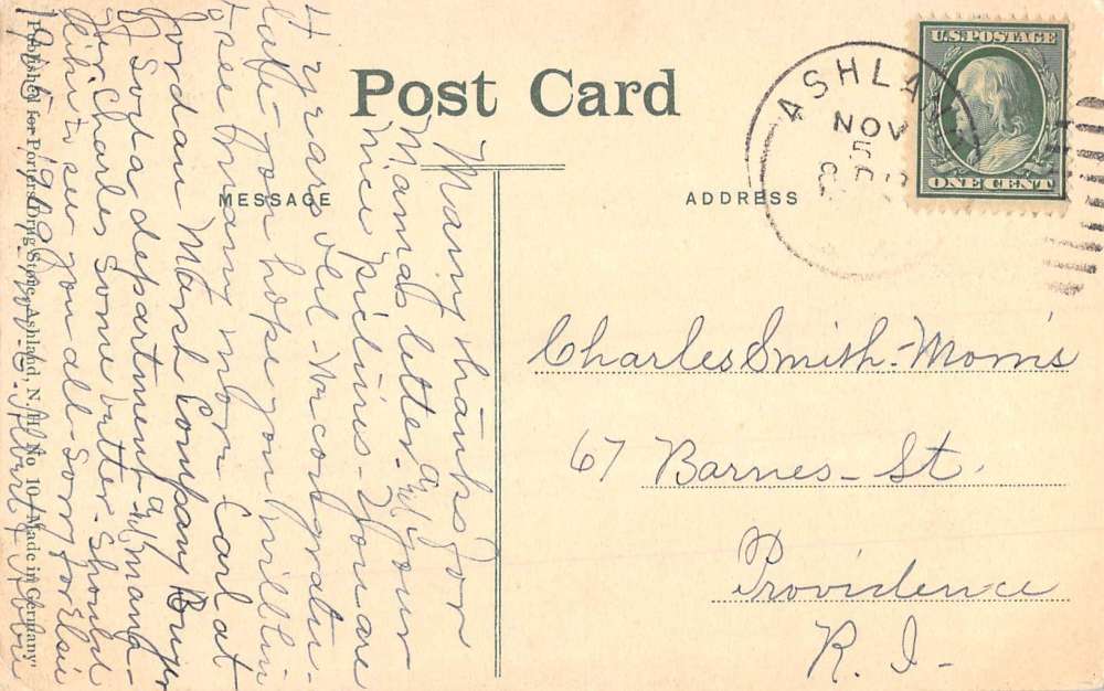 Ashland New Hampshire Main Street Shepard Block Antique Postcard K93835 - Image 2