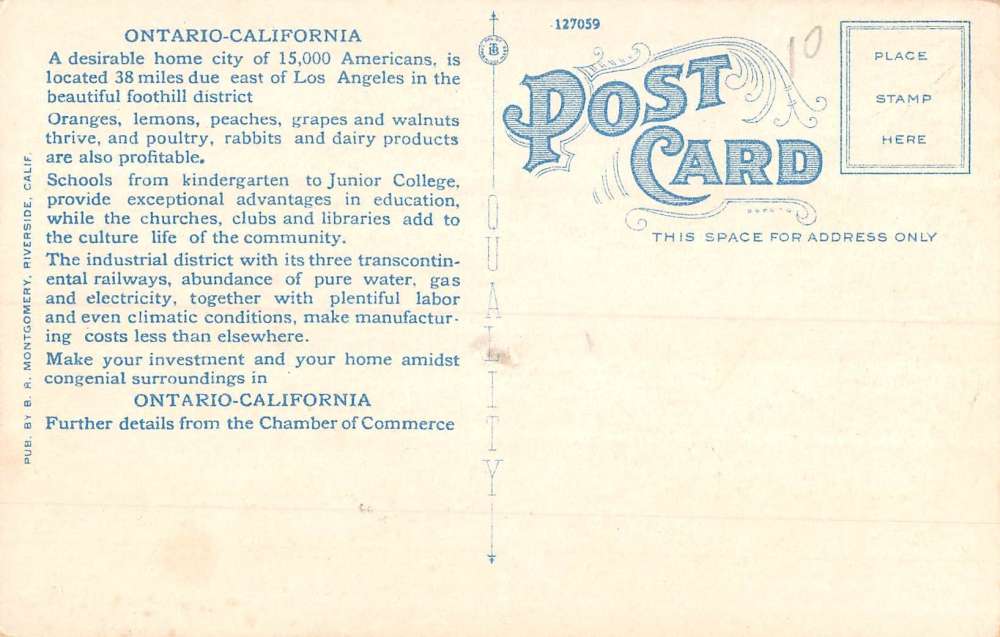 Ontario California Chaffey College Multiview Antique Postcard K94341 - Image 2