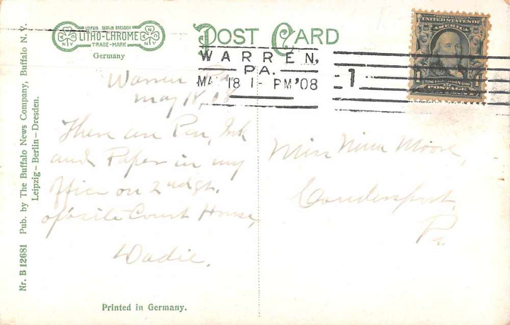 Erie Pennsylvania State Street Looking North Antique Postcard J76996 - Image 2