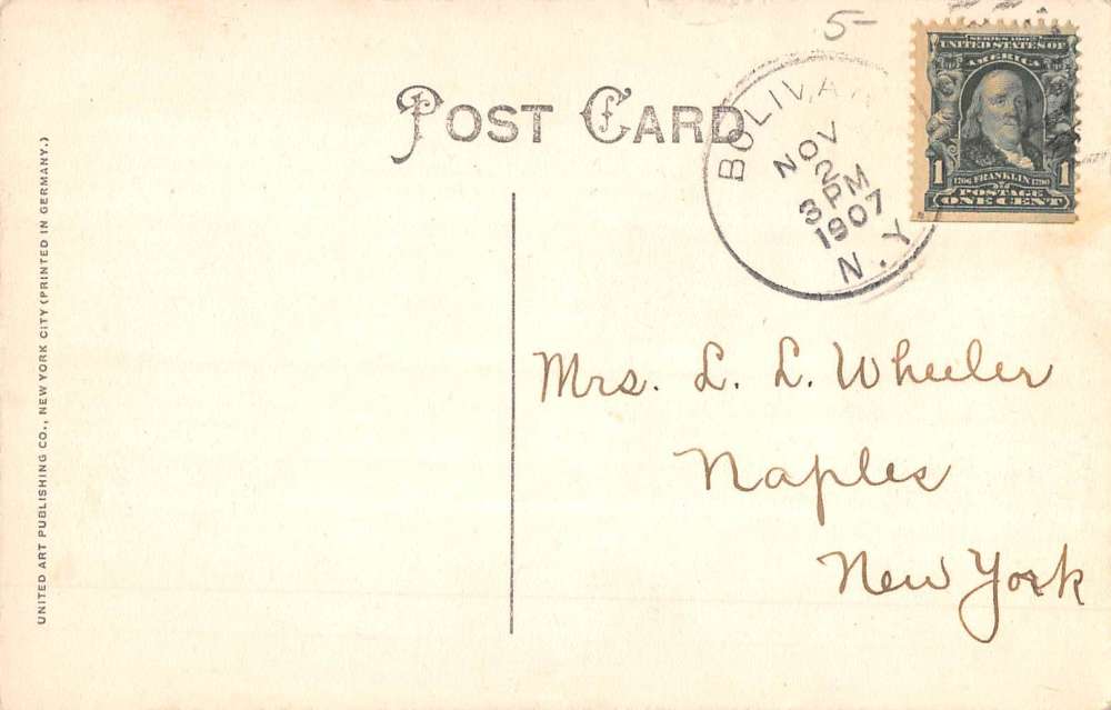 Bolivar New York High School Street View Antique Postcard K94544 - Image 2