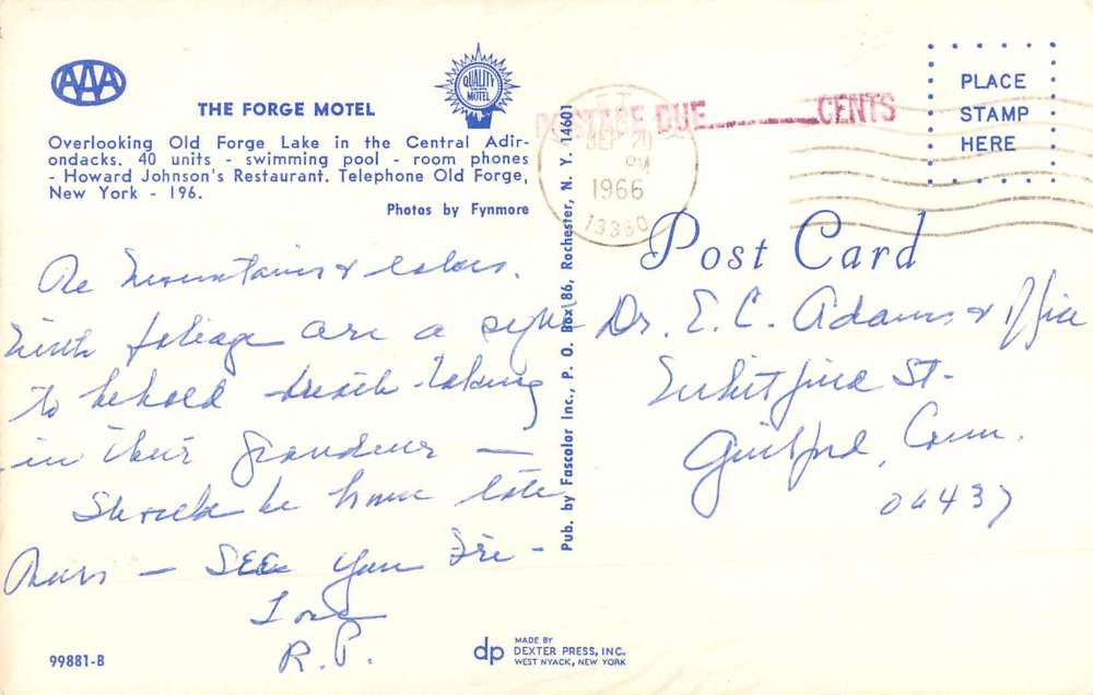 Old Forge New York Motel Multiview Vintage Postcard K94563 - Image 2